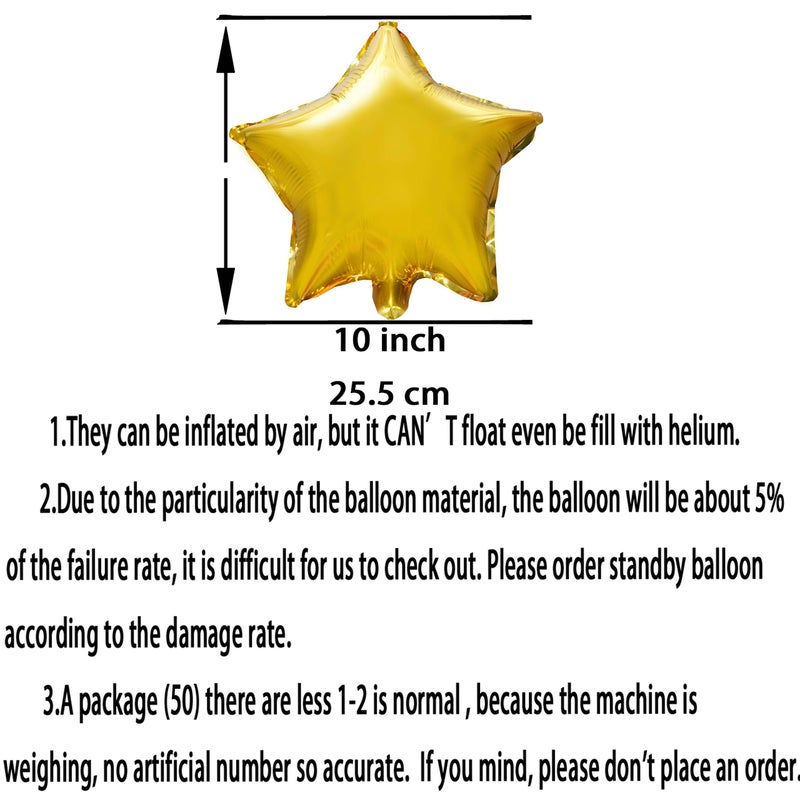 AWESON PARTY 10inch Twinkle Little Gold Stars Shaped Foil Mylar Balloons 1st Birthday Baby Shower Helium Balloons Wedding Shower New Years Graduation Party Favors Balloons Decorations, 50PC - Image 3